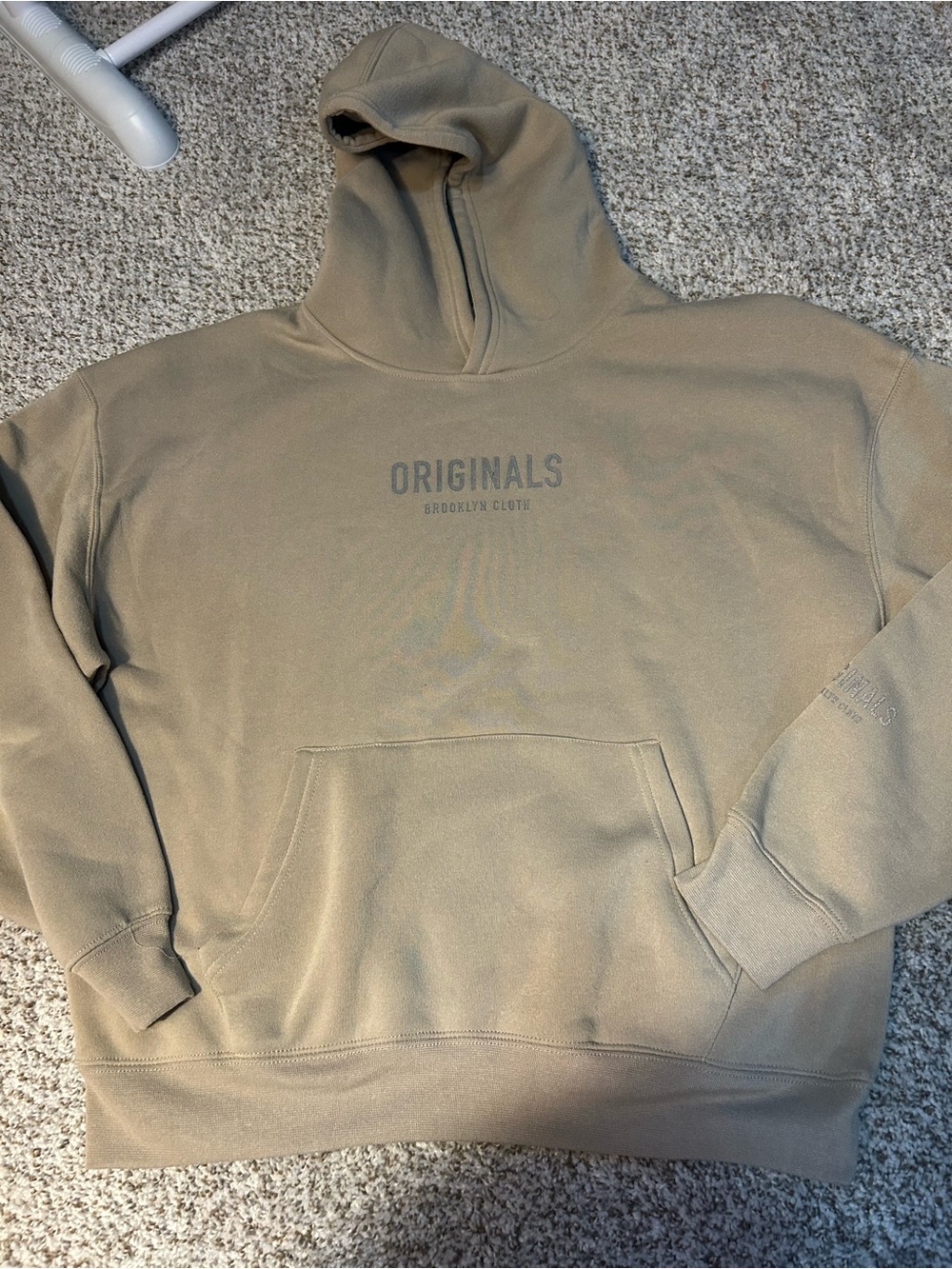 Originals Brooklyn Cloth Tan Pullover Hoodie with Chest Logo